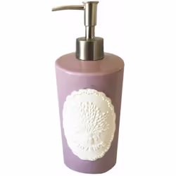 Distributeur à savon violet Provence En céramique et Plastique Dim : 7.5 x 18.5 cm