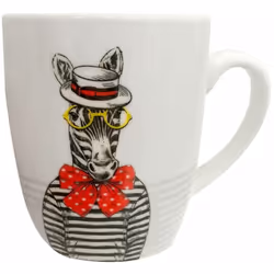 Tasse en céramique Eccentric Zèbre Dim : H. 10 cm - D. 8.5 cm En céramique