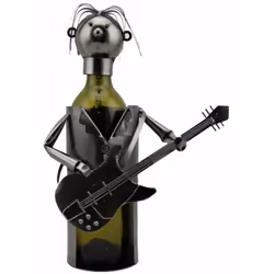 Support bouteille métallique Le Guitariste Hauteur hors bouteille 20 cm - Profondeur 11 cm - Largeur 22 cm En métal Livré san ...