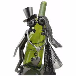 Support bouteille métallique Les Mariés Hauteur hors bouteille 25 cm - Profondeur 13 cm - Largeur 17 cm En métal Livré sans b ...