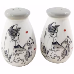 Set et Poivre Maman et chatons Céramique Hauteur : 9 cm