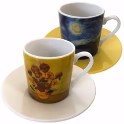 Set duo à café VAN GOGH Céramique Dimensions boite cadeau : 12 x 13 x 9 cm Dimensions d'une tasse : 6 x 5.3 cm Diamètre d'une ...
