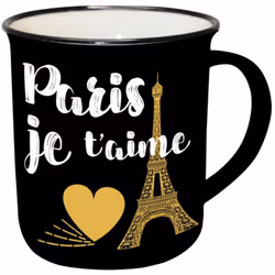 Tasse en céramique Paris Je t'Aime En céramique sérigraphiée Dim : H. 9 cm - D. 8 cm