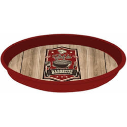 Enesco - Plateau rond métal Barbecue