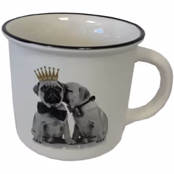 Tasse en céramique blanche En céramique sérigraphiée Dim : H. 9 cm - D. 8 cm