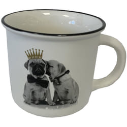 Tasse en céramique blanche - Chiots