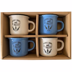 Enesco - Set expresso 4 tasses colorées - Sardines