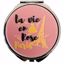 Boite à pilules La vie en rose En métal Dim : 6 x 6 x 1.7 cm