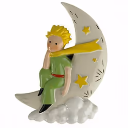 Magnet en résine Petit Prince sur la lune En résine Dimensions : Hauteur 7 cm - Largeur 5 cm x Profondeur 1 cm