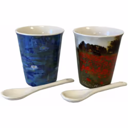 Coffret de 4 Gobelets Expresso en céramique Claude Monet En céramique sérigraphiée Ce set contient 4 Gobelets et 4 Cuillères. ...