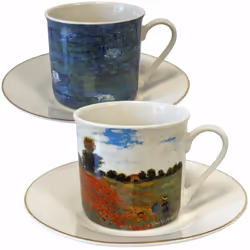 Coffret de Tasses et sous-tasses en céramique Claude Monet En céramique sérigraphiée Ce set contient 2 Tasses et sous-tasses  ...