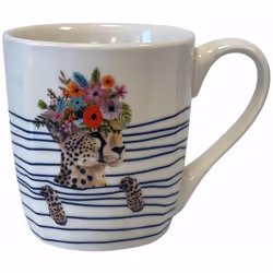 Tasse en céramique Blanche rayée Guépard en coffret cadeau En céramique sérigraphiée Livrée en coffret cadeau Dimensions de l ...
