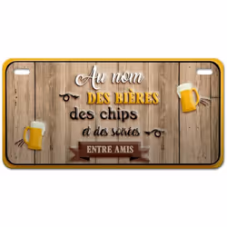 Magnet Au Nom des Bières en Métal Métal Dim : 10.3 x 5.8 cm