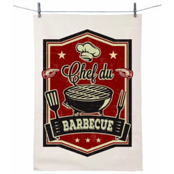 Enesco - Torchon en coton décoré - Barbecue