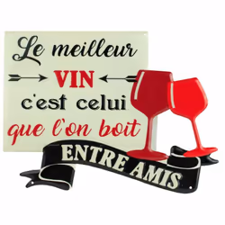 Plaque décorative métallique En métal Dimensions : Hauteur 30 cm - Largeur 39 cm 4 trous prévus pour la fixation