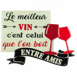 Enesco - Plaque décorative métallique - Le meilleur Vin