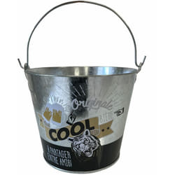 Enesco - Seau à bière cool en métal aspect zinc