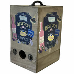 Enesco - Cache-cubi en bois - Bistrot