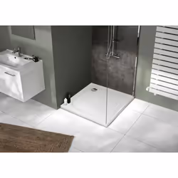 Allibert 243226 receveur de douche Carré Acrylique, Acrylonitrile-Butadiène-Styrène (ABS) Blanc