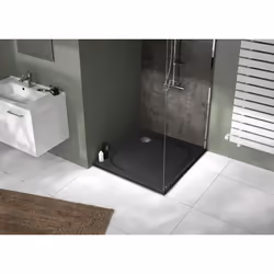 Allibert 243227 receveur de douche Carré Acrylique, Acrylonitrile-Butadiène-Styrène (ABS) Noir