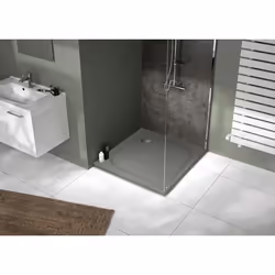 Allibert 243228 receveur de douche Carré Acrylique, Acrylonitrile-Butadiène-Styrène (ABS) Argent