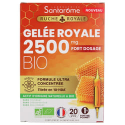 Santarome Ruche Royale Gelée Royale 2500 mg Bio 20 Ampoules