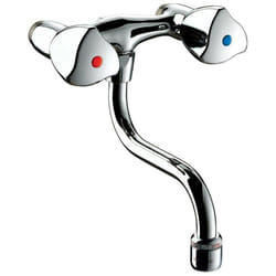 Mélangeur d'évier Delabie MM1/2 entraxe 110 mm L.120 laiton chromé tête à clapet Long-Life bec orientable garantie 10 ans