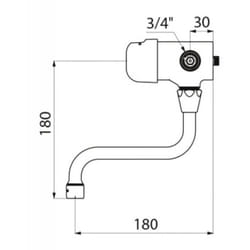 Mitigeur mural tempomix lavabo M34 bec orientable Delabie