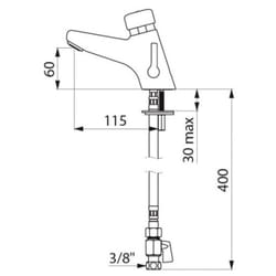 Mitigeur tempomix 2 ab lavabo F380 Rob. Arrêt Delabie