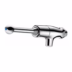 Robinet simple de lavabo temporisé chromé Gamme Tempostop à levier Bec fixe avec brise-jet Fixation mural Raccordement M 1/2' ...