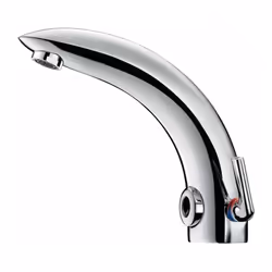 Mitigeur électronique de lavabo chromé Avec mousseur intégré (sans bec) Fixation sur lavabo Raccordement M 3/8' (12x17) Livré ...