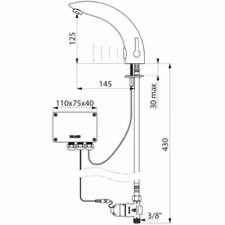 Détecteur de présence infrarouge antichoc. Alimentation par pile lithium 6 V (boîtier électronique indépendant IP65). Débit p ...
