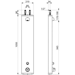 Panneau de douche thermostatique temporisé Securitherm à pomme fixe - alimentation m 15x21 par le haut Delabie