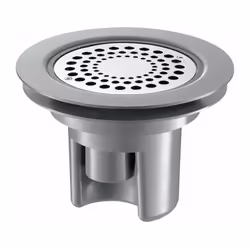 Siphon de sol pour sol souple ou vinyle à hauteur réglable Garde d'eau : 50 mm Grille inox poli brillant, diamètre 114 mm Sor ...