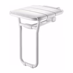 Description générale Siège de douche relevable en aluminium époxy blanc, conçu pour les personnes à mobilité réduite. Ce prod ...