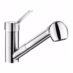 Mitigeur de lavabo chromé Douchette extractible Fixation sur lavabo Raccordement F 3/8' (12x17) Livré avec flexibles de racco ...