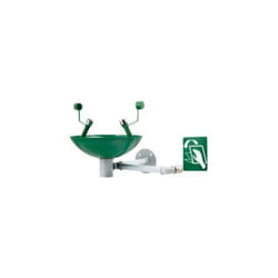 Lave-yeux avec vasque mural - DELABIE - 9102 - Ouverture manuelle - Plaque signalétique fournie - Vert