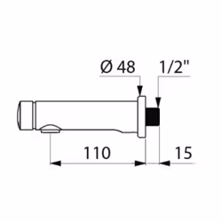 Robinet Temposoft 2 temporisee mural pour lavabo l 150 Delabie Ref. 741550
