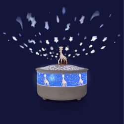 Trousselier Veilleuse - Projecteur d'Etoiles Sophie la Girafe 14 Cm - Musical - Détection des Pleurs - Rechargeable USB