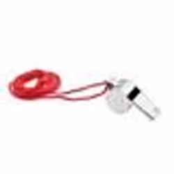 Sifflet en métal JPC avec cordon - Rouge - Multisport