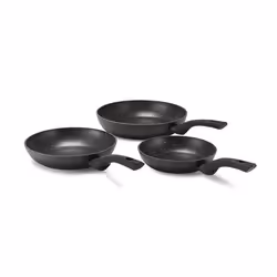 Kitchenfun Rock, Noir, Noir, Vitrocéramique, Gaz, Halogène, Induction, Plaque étanche, 20 cm, 24 cm, 28 cm