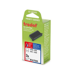 Trodat 6/4750 cassette d'encre pour tampons Bleue / rouge 3 pièce(s)