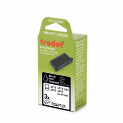 Trodat B349121, Noir, Noir, Acrylonitrile-Butadiène-Styrène (ABS), 3 pièce(s), Adulte, unisexe