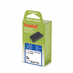 Trodat B349132, Bleu, Noir, Acrylonitrile-styrène-acrylate, 3 pièce(s), Adulte, unisexe