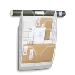 CEP Wand-Prospekthalter DIN A4 5 Fächer weiss/glasklar porte-magazines Polystyrène Blanc