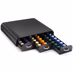 Range-dosettes 3 tiroirs pour 42 dosettes Dolce Gusto 48 dosettes Nespresso ou 42 Verismo ( Catégorie : Range capsules )