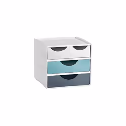 Pour ranger toutes votre fournitures de bureau. Mini module de rangement 4 tiroirs. Tiroirs détachables et interinterchangeab ...