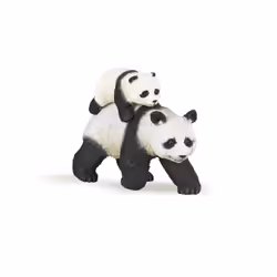 Papo Panda et son bébé, 3 an(s), Wild animal kingdom, Noir, Blanc, PVC