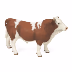 Papo Taureau simmental, 3 an(s), Farmyard friends, Marron, Blanc, PVC