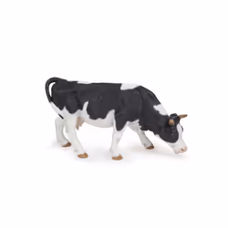 Papo Vache noire et blanche broutant, 3 an(s), Farmyard friends, Noir, Blanc, PVC